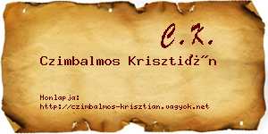 Czimbalmos Krisztián névjegykártya